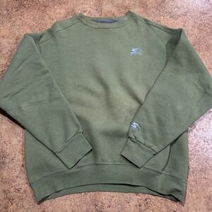 Vintage 90s Men's Starter Blank Green Crewneck Sweatshirt XL Embroidered USA